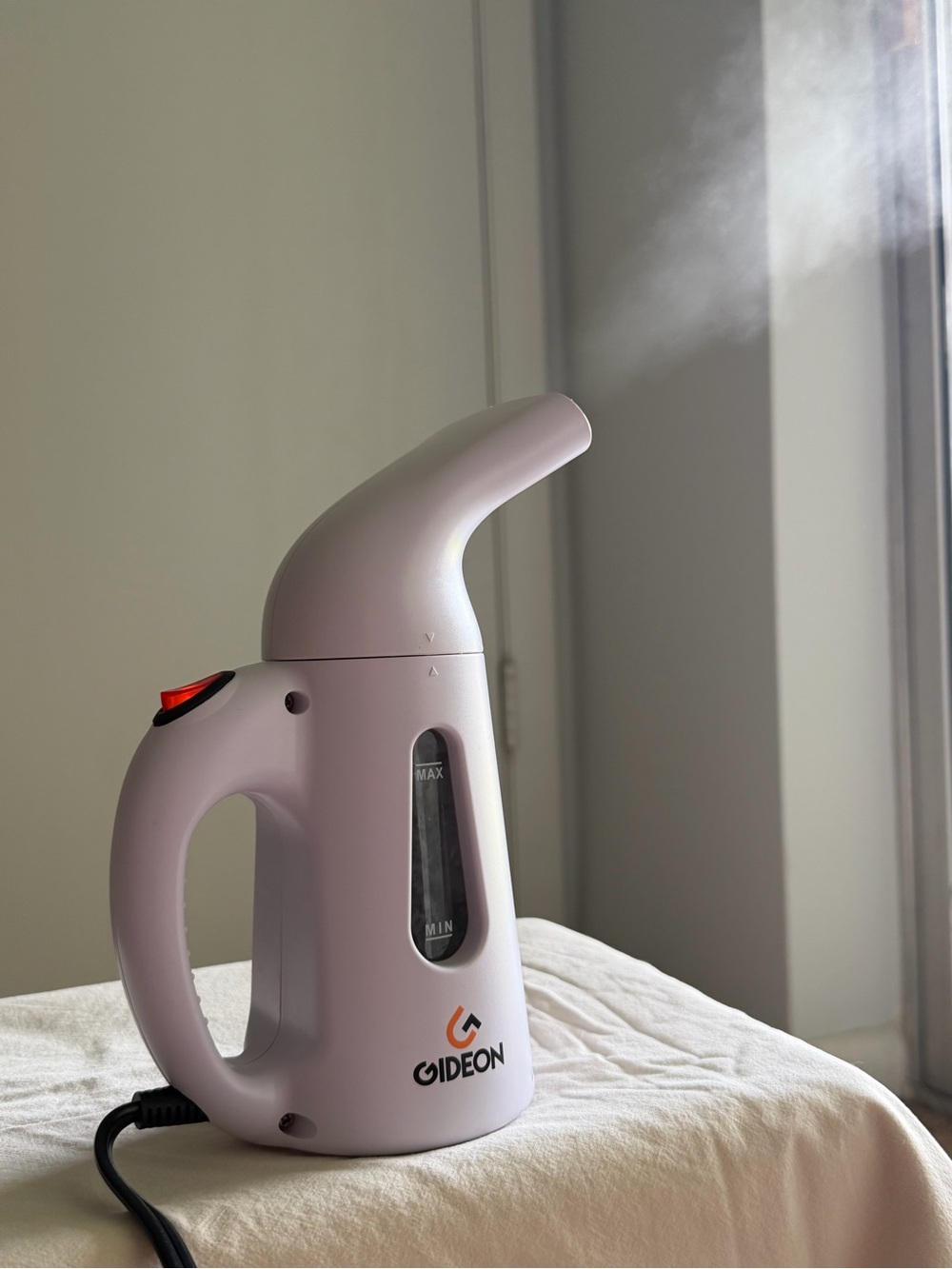White Travel Garment Steamer - Portable Handheld Steamer, powerful, works